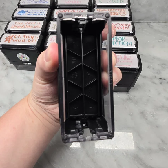 Set of 15 Teacher Rubber Message Homework Stamps Self-Inking School Education - Picture 12 of 16